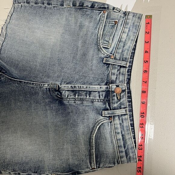 Fidelity Harley High Rise Denim Shorts 29 Raw Hem 5” Inseam Button Fly NWOT - Picture 7 of 10